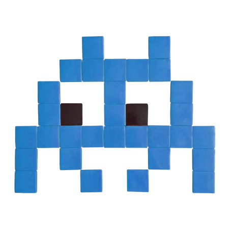 Pixel Box Invader Bleu - Mosaïque Classic signé Fenel & Arno Pixel Box Invader Bleu - Mosaïque Classic signé Fenel & Arno
