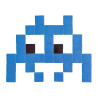 Pixel Box Invader Bleu - Mosaïque Classic signé Fenel & Arno