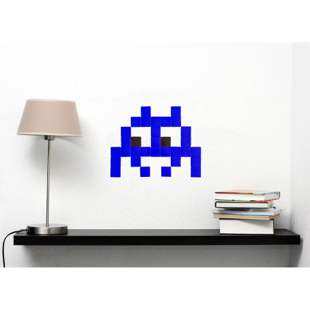 Pixel Box Invader Bleu Foncé - Mosaïque Classic signé Fenel & Arno