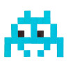 Pixel Box Invader Cyan - Mosaïque Classic signé Fenel & Arno