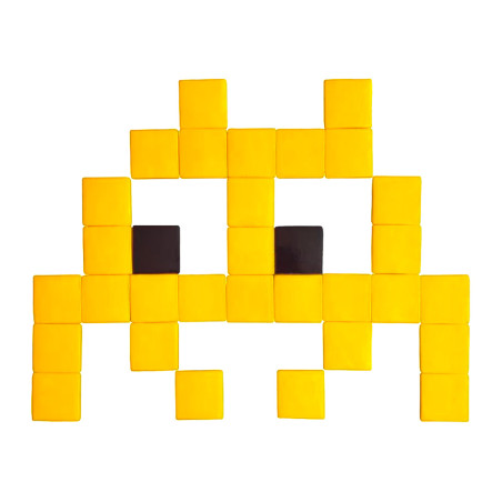Pixel Box Invader Jaune- Mosaïque Classic signé Fenel & Arno Pixel Box Invader Jaune- Mosaïque Classic signé Fenel & Arno