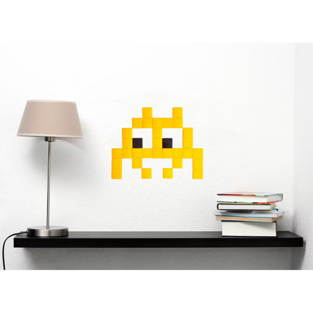 Pixel Box Invader Jaune- Mosaïque Classic signé Fenel & Arno