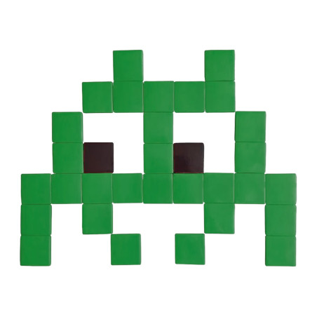 Pixel Box Invader Olive - Mosaïque Classic signé Fenel & Arno Pixel Box Invader Olive - Mosaïque Classic signé Fenel & Arno