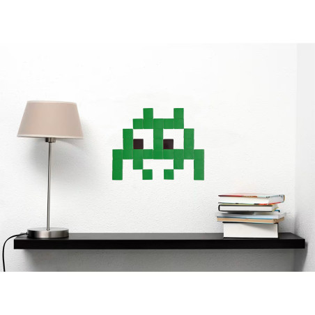 Pixel Box Invader Olive - Mosaïque Classic signé Fenel & Arno
