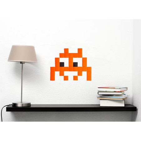 Pixel Box Invader Orange - Mosaïque Classic signé Fenel & Arno