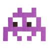 Pixel Box Invader Violet - Mosaïque Classic signé Fenel & Arno