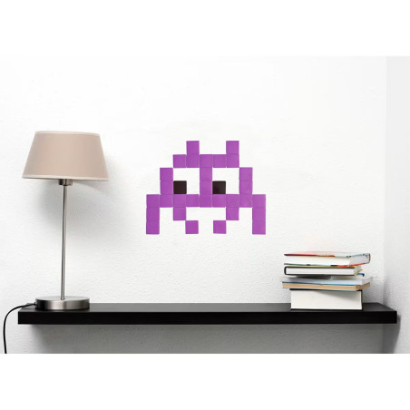 Pixel Box Invader Violet - Mosaïque Classic signé Fenel & Arno