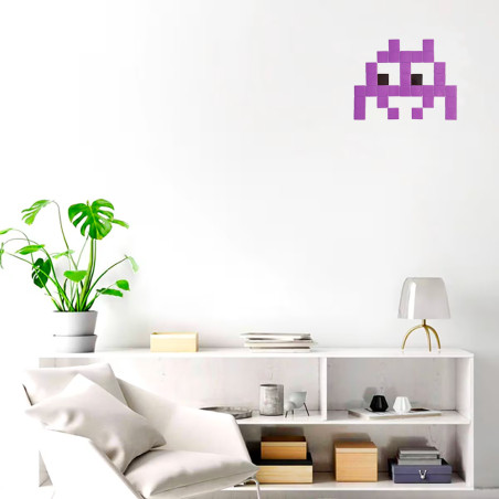 Pixel Box Invader Violet - Mosaïque Classic signé Fenel & Arno