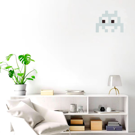 Pixel Box Invader Pastel Antracite - Mosaïque Classic signé Fenel & Arno