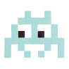 Pixel Box Invader bleu Pastel - Mosaïque Classic signé Fenel & Arno
