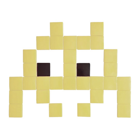 Pixel Box Invader pastel Citron - Mosaïque Classic signé Fenel & Arno Pixel Box Invader pastel Citron - Mosaïque Classic signé Fenel & Arno