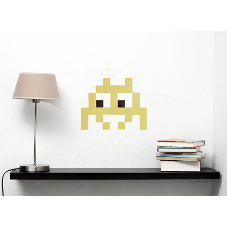 Pixel Box Invader pastel Citron - Mosaïque Classic signé Fenel & Arno