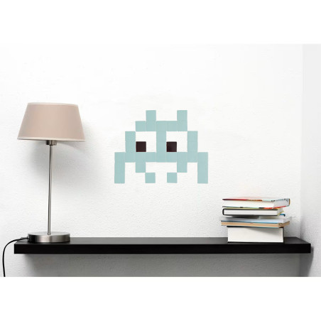 Pixel Box Invader Gris Pastel - Mosaïque Classic signé Fenel & Arno