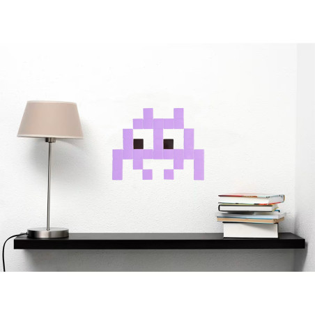 Pixel Box Invader Pastel Lilas - Mosaïque Classic signé Fenel & Arno
