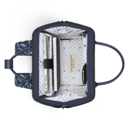 Sac à Dos Cabaia Adventurer Fontainebleau - Bleu à Motifs - taille Médium - Vue intérieure