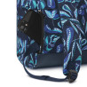 Sac à Dos Cabaia Adventurer Fontainebleau - Bleu à Motifs - taille Médium - Pochette Arrière