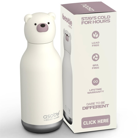 Gourde Isotherme Bestie Bear - Asobu - Un Ours de  350 ml fun & Design