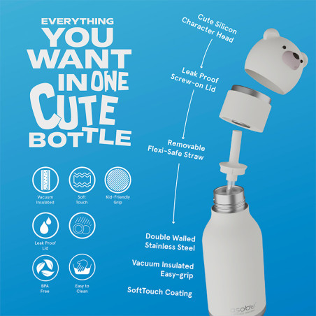 Gourde Isotherme Bestie Bear - Asobu - Un Ours de  350 ml fun & Design
