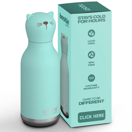 Gourde Isotherme Bestie Chat - Asobu - Un Chat de  350 ml qui ne boit pas que du lait