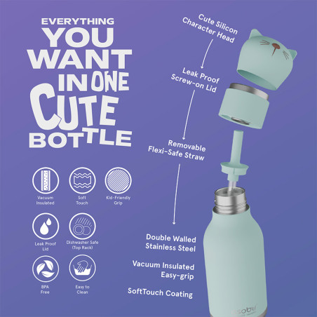 Gourde Isotherme Bestie Chat - Asobu - Un Chat de  350 ml qui ne boit pas que du lait