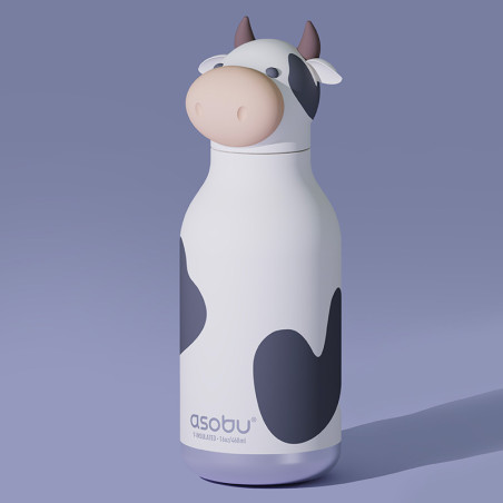 Gourde Isotherme Bestie Cow - Asobu - Une vache de 350 ml pour un lait chaud ou froid !