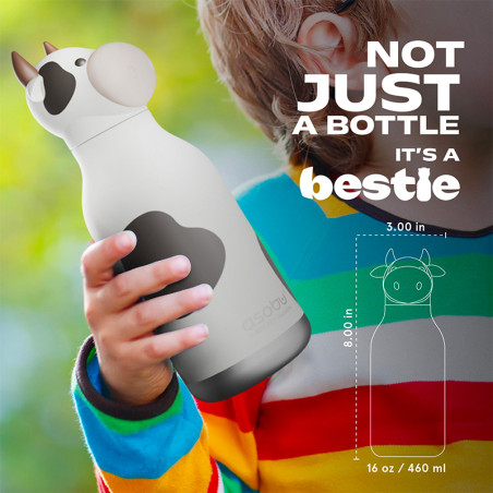 Gourde Isotherme Bestie Cow - Asobu - Une vache de 350 ml pour un lait chaud ou froid !