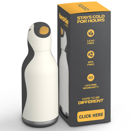 Gourde Isotherme Bestie Pinguin- Asobu - Un pingouin de 350 ml pour chaud-froid on the rocks !