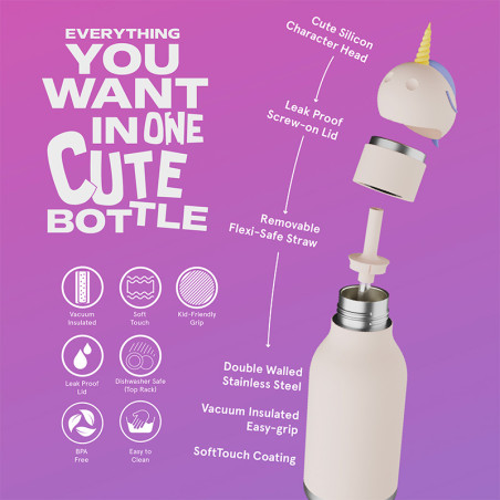 Gourde Isotherme Bestie Unicorn - Asobu - Une licorne de 350 ml pour une boisson que les filles adorent !