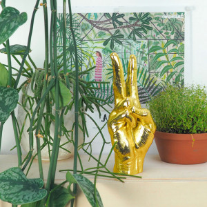 Main Peace Sculpture Gold signée Bitten - Décoration original, porte bijou, cadeau original