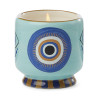 Bougie Parfumée Eye - Encens et Fumée signé Paddywax. Le bleu et doré de la Collection Adopo