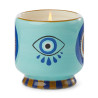Bougie Parfumée Eye - Encens et Fumée signé Paddywax. Le bleu et doré de la Collection Adopo