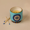 Bougie Parfumée Eye - Encens et Fumée signé Paddywax. Le bleu et doré de la Collection Adopo