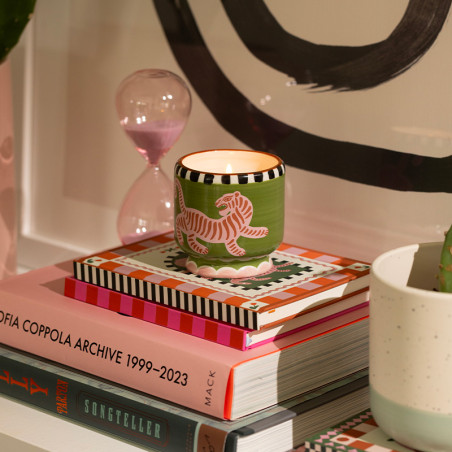 Paddywax - Bougie parfumée Tiger - parfum Cèdre noir & Figue – collection Adopo - Pour une maison à l'ambiance sauvage !