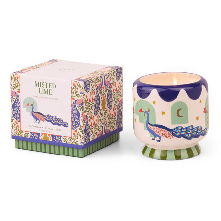 Padddwax - Bougie Adopo Paons - Prfum Citron Vert - Coffret Fraîcheur et Design