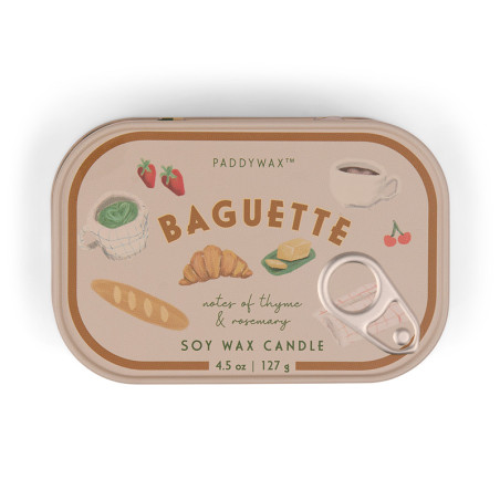 Bougie French Baguette en Boite métal 127 grammes - Collection Bistro signé Paddywax