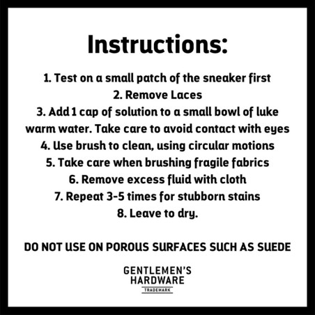 Sneaker Cleaning Kit By Gentlemen’s Hardware - Brosse, liquide, chiffon pour des baskets toujours propres  !