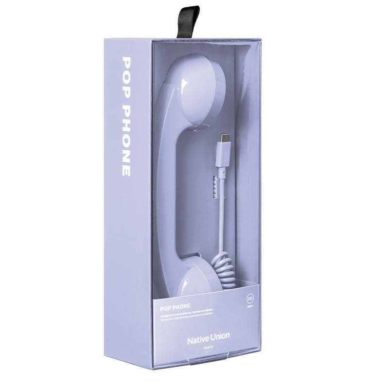 Pop Phone Azur de Native Union - accessoire connecté en port  USB C - Design  et vintage