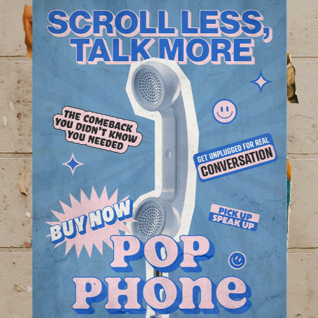 Pop Phone Azur de Native Union - accessoire connecté en port  USB C - Design  et vintage