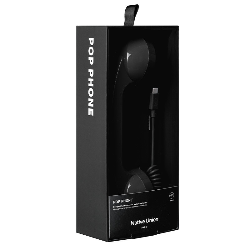 Pop Phone Black de Native Union - accessoire connecté en port  USB C - Design  et vintage