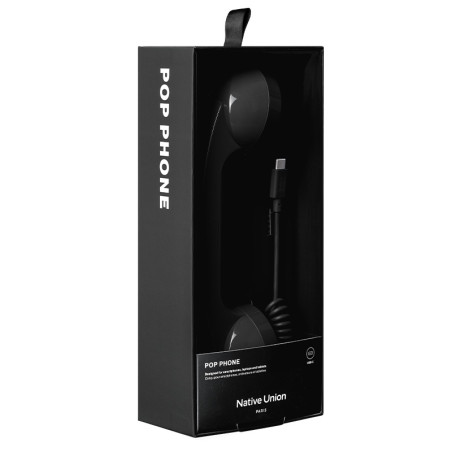 Pop Phone Black de Native Union - accessoire connecté en port USB C - Design et vintage Pop Phone Black de Native Union - accessoire connecté en port USB C - Design et vintage