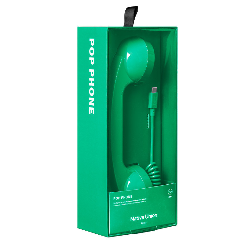 Pop Phone Pine de Native Union - accessoire connecté en port  USB C - Design  et vintage