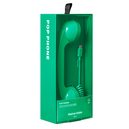 Pop Phone Pine de Native Union - accessoire connecté en port USB C - Design et vintage Pop Phone Pine de Native Union - accessoire connecté en port USB C - Design et vintage