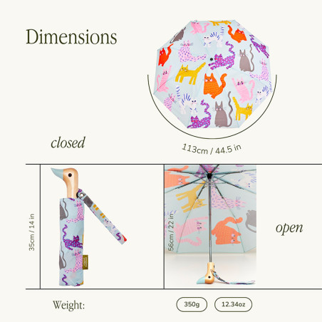 Parapluie Original Duckhead Ice - Collection Arty Cats | Bien couvert sous la pluie glacée !
