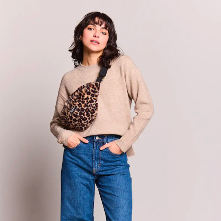 Hindbag Banane Olivia en Fausse Fourrure Léopard - L'indispensable accessoire écoresponsable !