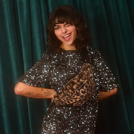 Hindbag Banane Olivia en Fausse Fourrure Léopard - L'indispensable accessoire écoresponsable !