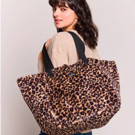 Hindbag Claude Léopard - Le sac Cabas en Fausse Fourrure chic et stylé