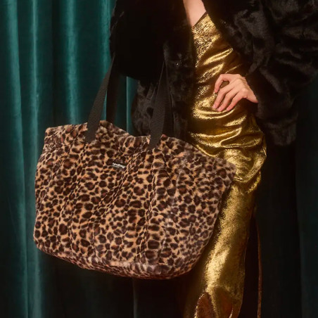 Hindbag Claude Léopard - Le sac Cabas en Fausse Fourrure chic et stylé