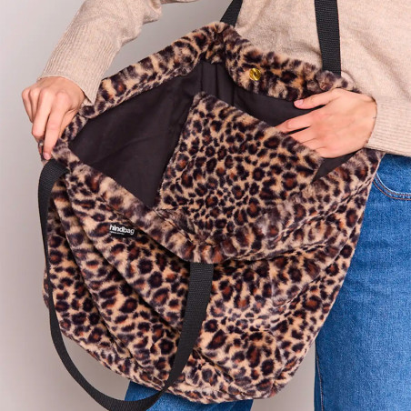 Hindbag Claude Léopard - Le sac Cabas en Fausse Fourrure chic et stylé