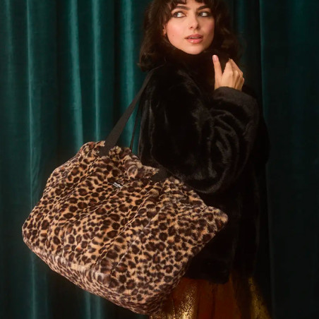 Hindbag Claude Léopard - Le sac Cabas en Fausse Fourrure chic et stylé
