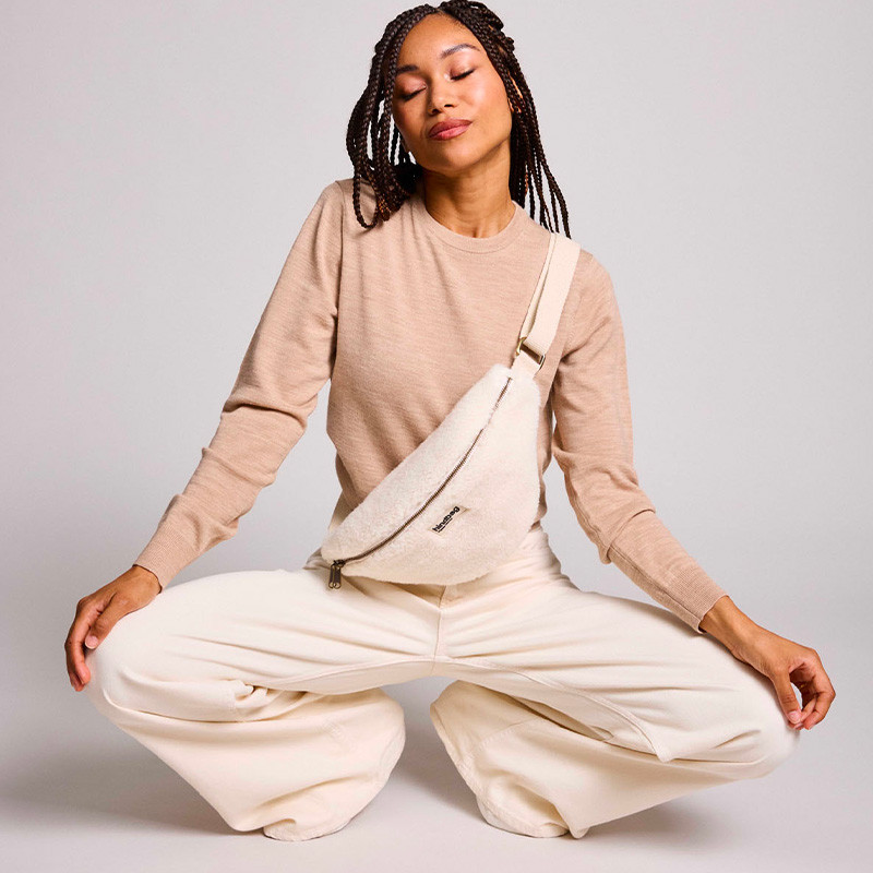 Banane Olivia Teddy Arctique - Nouvelle Collection Teddy Chéri en Fourrure Éthique